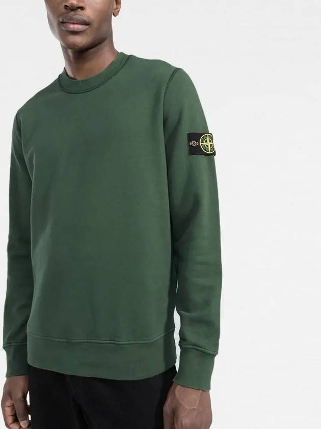 Wappen Patch Crew Neck Sweatshirt Dark Green - STONE ISLAND - BALAAN 3