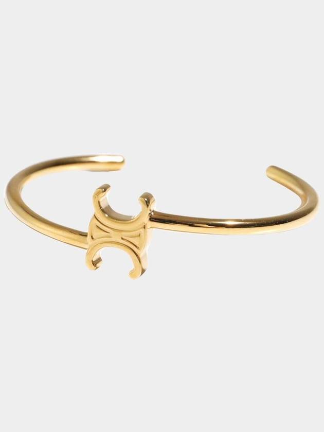 Triomphe Asymmetric Cuff Brass Bracelet Gold - CELINE - BALAAN 3