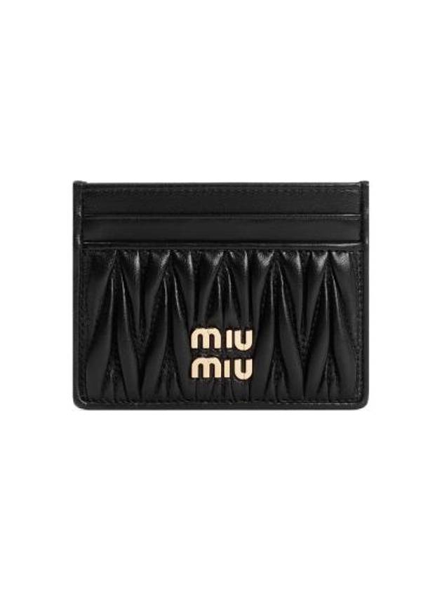 Matelasse Nappa Leather Card Wallet Black - MIU MIU - BALAAN 3