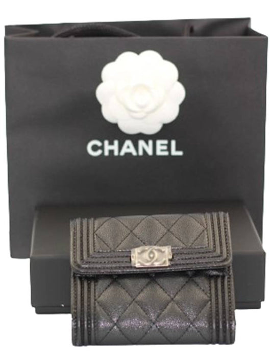 Voice Mall Flap Wallet Snap Half Ruthenium Metal Black A80734 - CHANEL - BALAAN 2