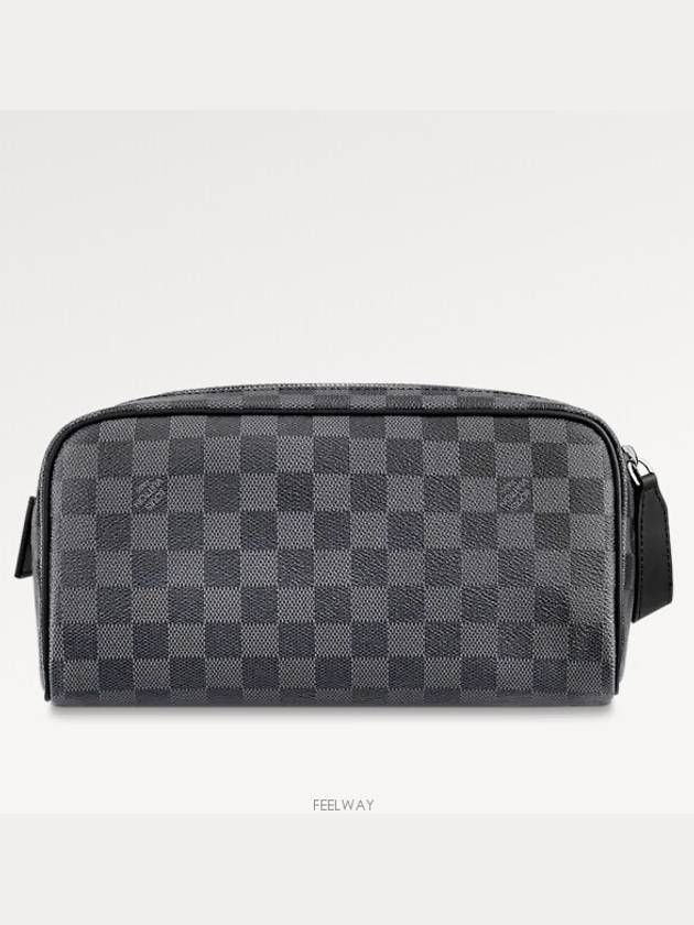 Dopp Kit Toilet Canvas Pouch Bag Grey - LOUIS VUITTON - BALAAN 5