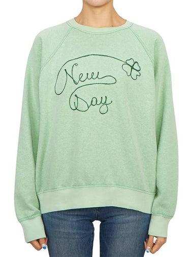 Women s brushed sweatshirt FR NEW DAY ESW KELLY GREEN W - WILD DONKEY - BALAAN 1