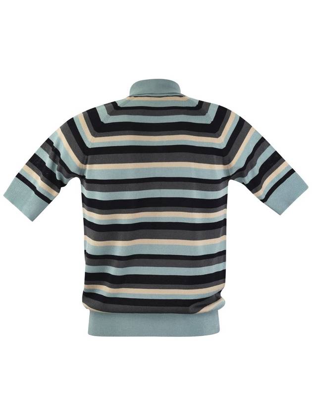 Striped PK shirt gray light blue - PT TORINO - BALAAN 3