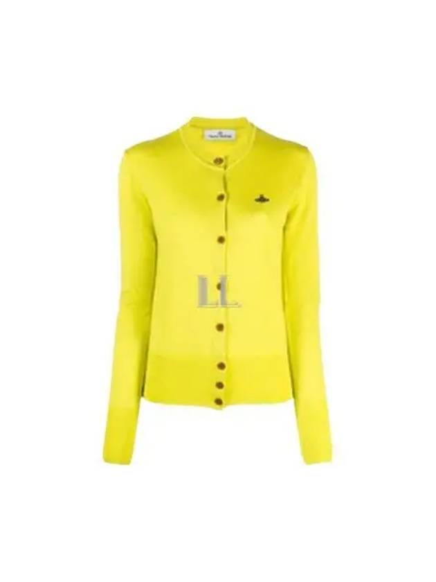 Women's ORB Embroidered Logo Cardigan Yellow - VIVIENNE WESTWOOD - BALAAN 2