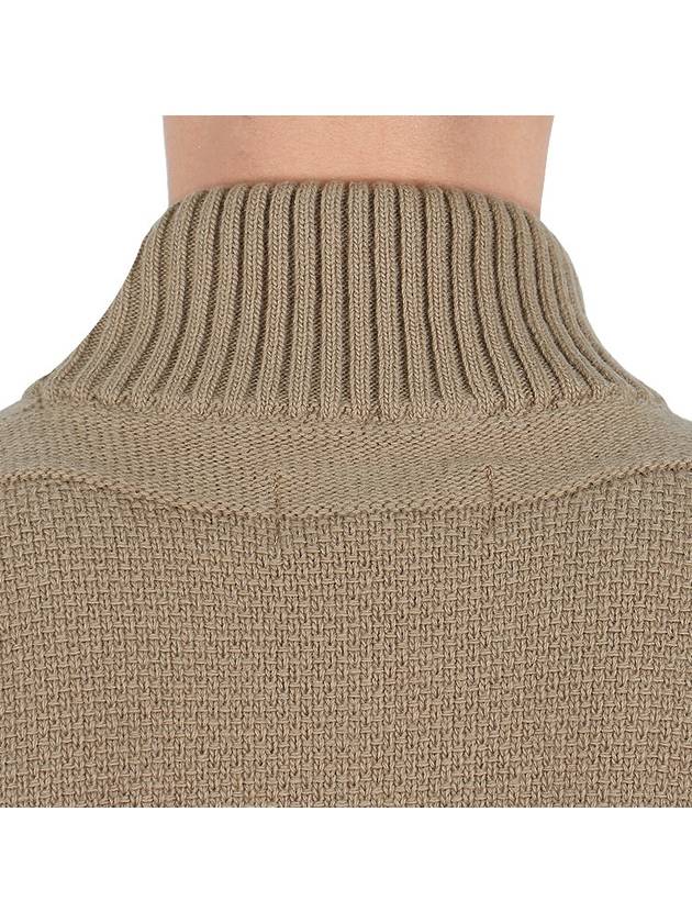 Ghost Piece Mock Neck Virgin Wool Knit Top Beige - STONE ISLAND - BALAAN 9