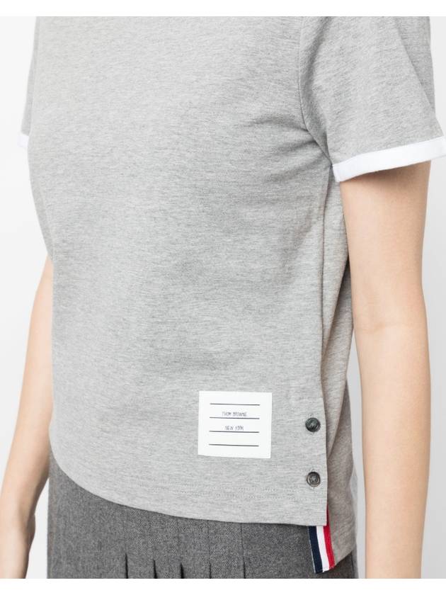 Asymmetric Hem Short Sleeve T-Shirt Grey - THOM BROWNE - BALAAN 6