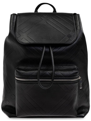 Burberry Leather Backpack, Men's, Black - BURBERRY - BALAAN 1