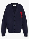 De Coeur Logo Wool Cardigan Navy - AMI - BALAAN 2