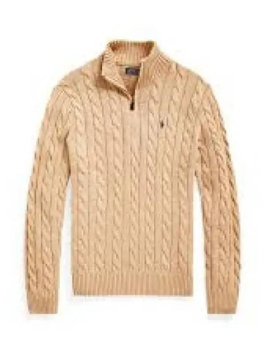 Savings cable knit wool cashmere zipper sweater brown - POLO RALPH LAUREN - BALAAN 1