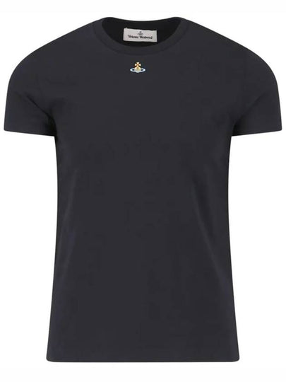 Embroided ORB Peru Short Sleeve T-Shirt Black - VIVIENNE WESTWOOD - BALAAN 2