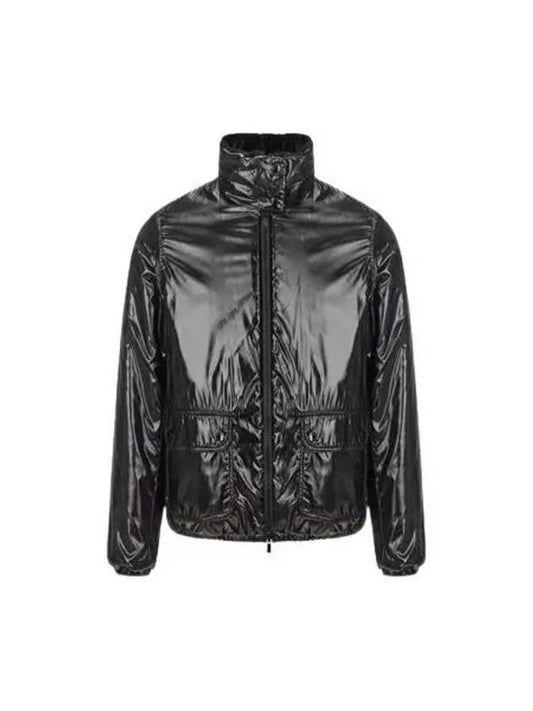 Adox Black Logo Patch Reversible Nylon Puffer Short Down Jacket Black Women's Jacket 197018 - MONCLER - BALAAN 1