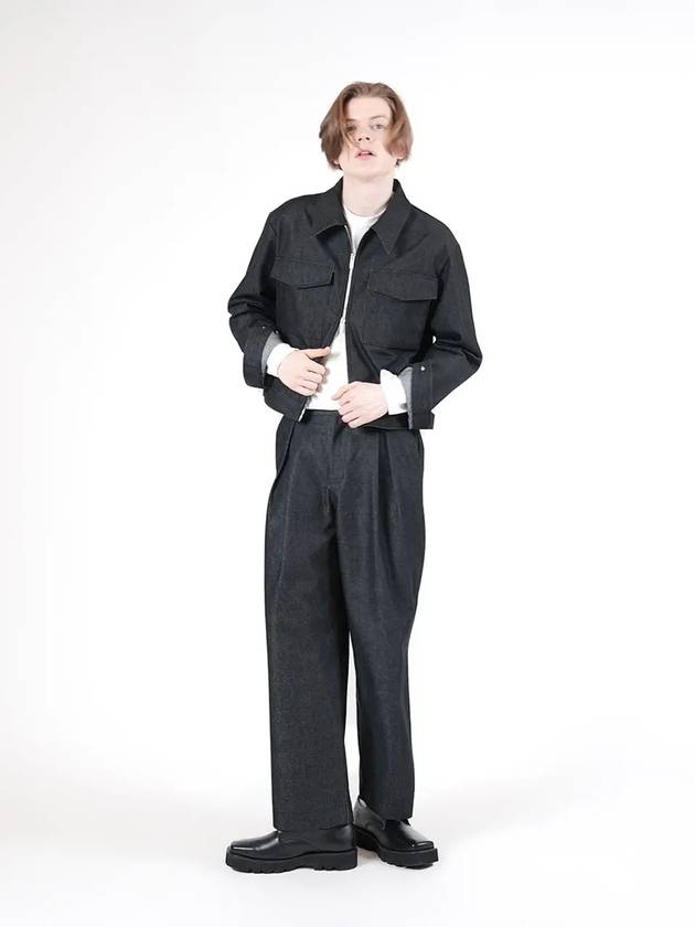 Unisex SPINPT BE One Tuck Wide Denim Pants Black - CHANCE'S NOI - BALAAN 4