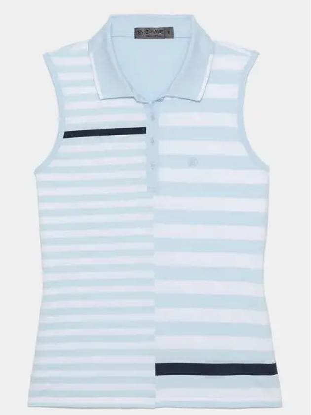 Women'S Bold Stripe Tech Jersey Polo Sleeveless Sky - G/FORE - BALAAN 2