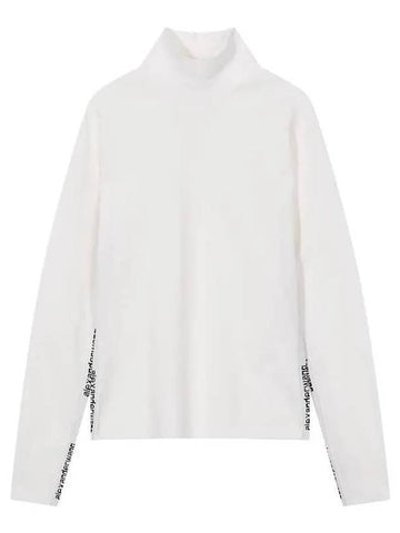 t jacquard logo bodycon tshirt white - ALEXANDER WANG - BALAAN 1