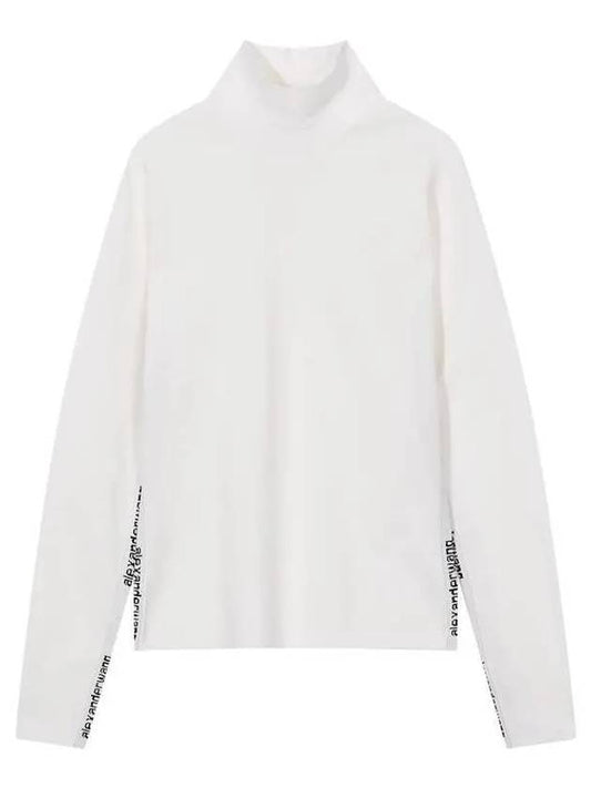 t jacquard logo bodycon tshirt white - ALEXANDER WANG - BALAAN 1