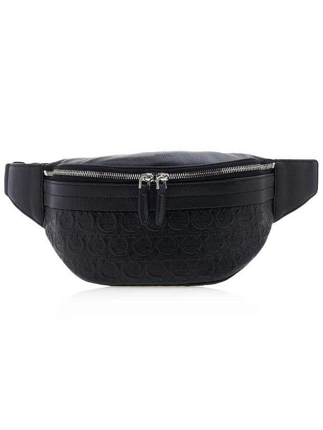 Gancini Waist Belt Bag Black - SALVATORE FERRAGAMO - BALAAN 2