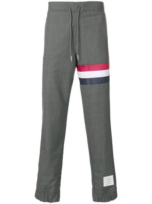 Three Stripes Wool Track Pants Gray - THOM BROWNE - BALAAN.