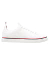 Men's Cotton Canvas Tennis Sneakers White - THOM BROWNE - BALAAN.