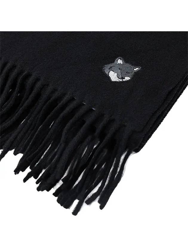 Wool Fox Head Muffler Black - MAISON KITSUNE - BALAAN 4