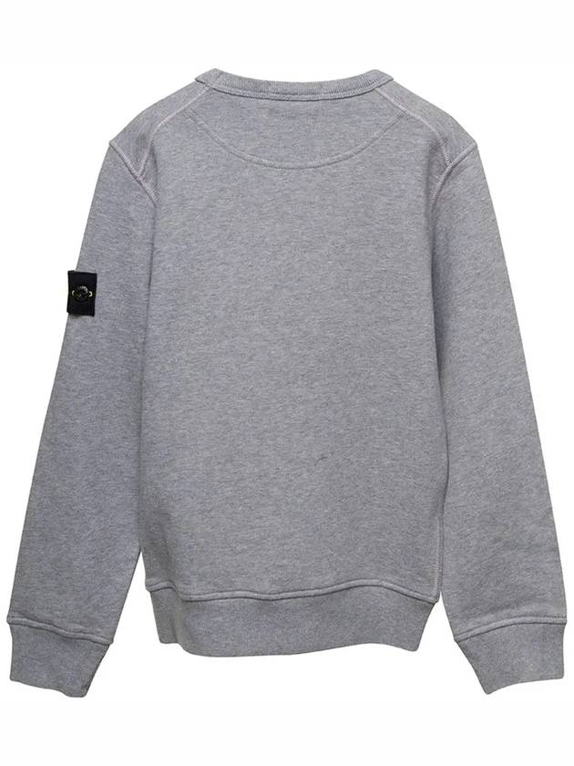 Kids Organic Cotton Fleece Sweatshirt Grey Melange - STONE ISLAND - BALAAN 4