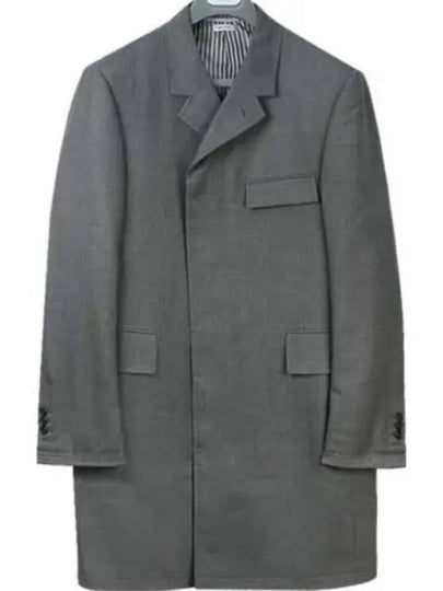 Super 120S Twill Classic Chesterfield Single Coat Grey - THOM BROWNE - BALAAN 2