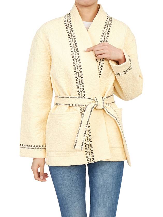 Women's Terenzio Belt Pocket Cotton Jacket Beige - VANESSA BRUNO - BALAAN 6