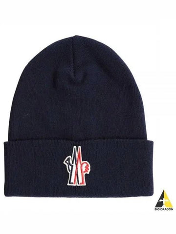 3B10000 09974 778 Grenoble logo patch wool beanie - MONCLER - BALAAN 1