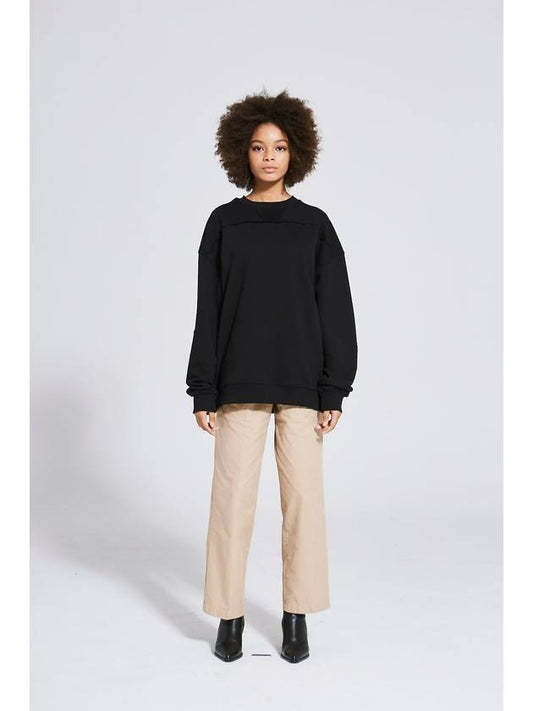 women's line color scheme sweatshirt black - MOTH - BALAAN 1