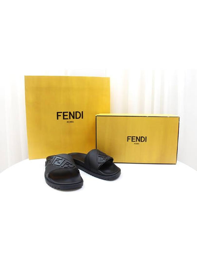 FF Logo Men s Slide Slippers Black Size 10 7X1377 - FENDI - BALAAN 2