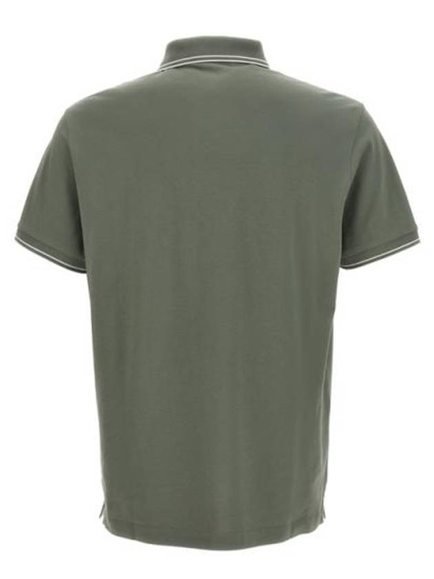 Logo Patch Short Sleeve Polo Shirt Sage Green - STONE ISLAND - BALAAN 3