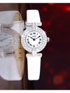 Clos White Navy Roman Dial Gold Full Diamond Women s Quartz Watch - CARTIER - BALAAN 9