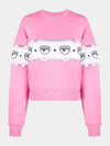 Women's Eye Star Patterned Printed Sweatshirt Pink - CHIARA FERRAGNI - BALAAN 2