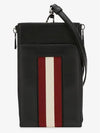 Neck Strap Phone Holder Card Wallet Black - BALLY - BALAAN 3