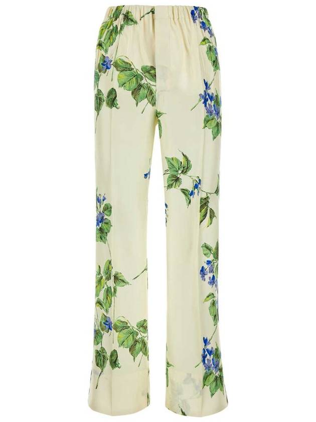 Printed Twill Wide Pants Chalk White - PRADA - BALAAN 2