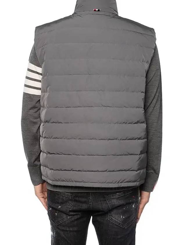 4 Bar Poly Twill Down Vest Grey - THOM BROWNE - BALAAN 7