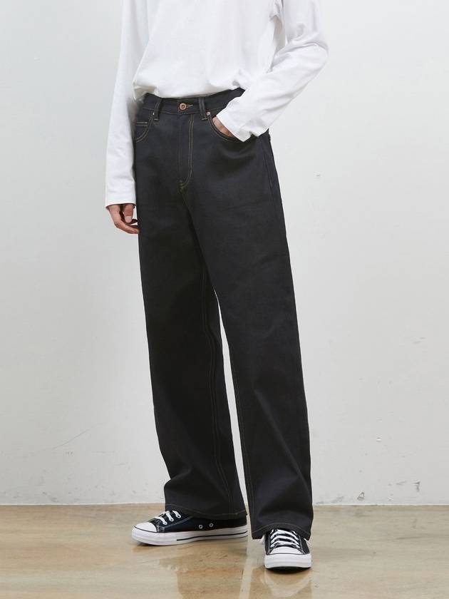 Denim selvedge wide pants indigo - CORK - BALAAN 1