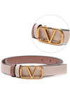 V Logo Reversible Leather Belt Ivory Pink - VALENTINO - BALAAN 3