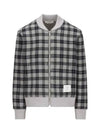 Men's Double Face Tartan Wool Bomber Jacket Grey - THOM BROWNE - BALAAN 2