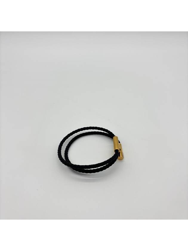 Tunis Tresse Gold Bracelet Noir - HERMES - BALAAN 6