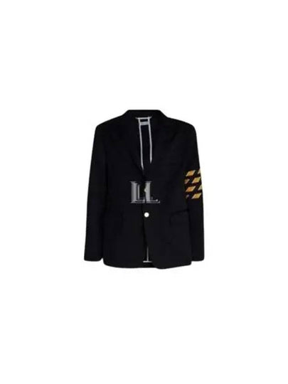 4 Bar Unconstructed Cotton Twill Classic Sports Jacket Navy - THOM BROWNE - BALAAN 2