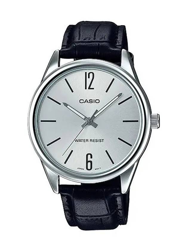 Men's Leather Wrist Watch MTPV005L7B - CASIO - BALAAN 1