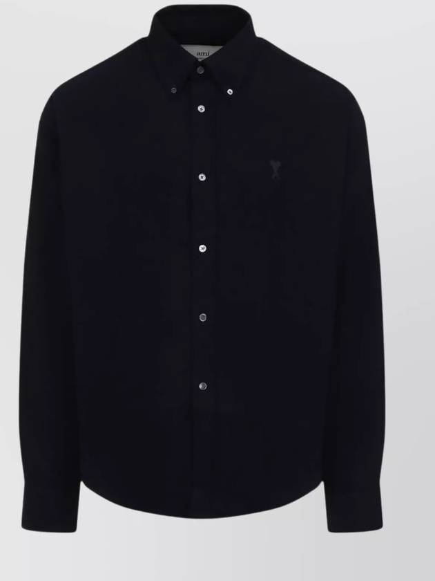 De Coeur Boxy Fit Long Sleeve Shirt Navy - AMI - BALAAN 2