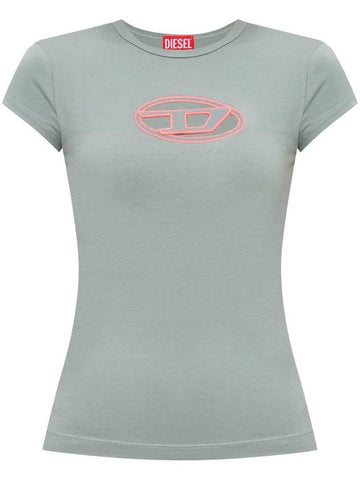 Diesel `T-Angie` T-Shirt With `Oval-D` Laser-Cut - DIESEL - BALAAN 1