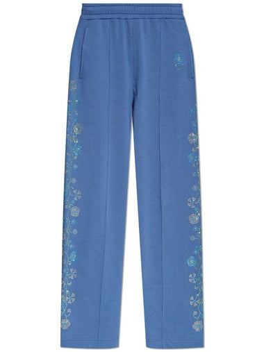 Kenzo Sweatpants With Shimmering Appliqués, Women's, Blue - KENZO - BALAAN 1