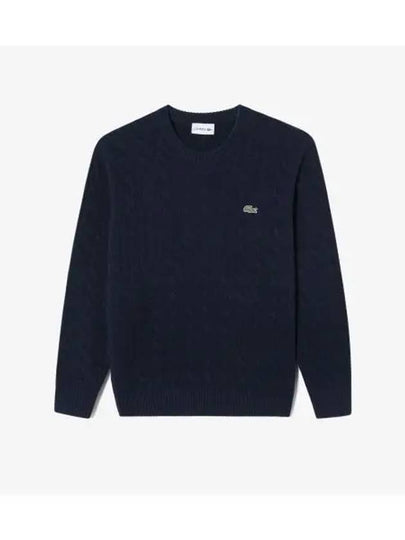 Men s Cable Pullover Navy - LACOSTE - BALAAN 1