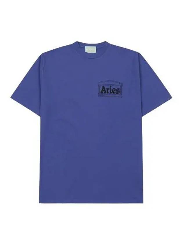 Aries Temple Short Sleeve T Shirt Navy Tee - ARIES - BALAAN 1