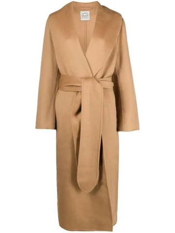 Robe Belt Wool Coat Camel - TOTEME - BALAAN 1