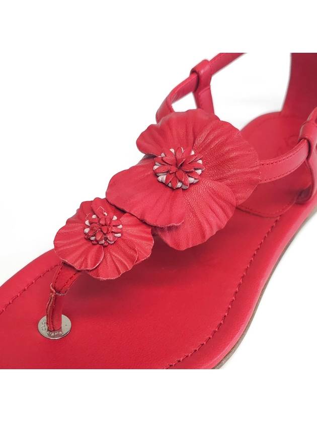 Flip flop red flower sandals 35 Korean size 220mm - LORO PIANA - BALAAN 5