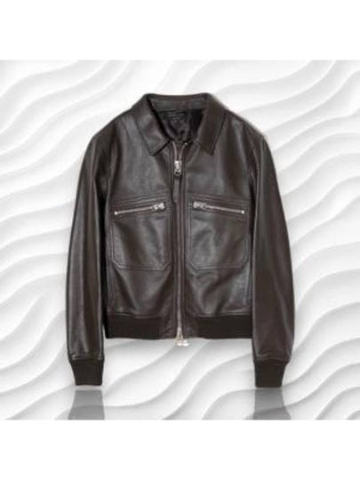 Zip Up Leather Jacket Black - TOM FORD - BALAAN 2