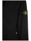 Logo Patch Cotton Zip Up Hoodie Balck - STONE ISLAND - BALAAN 5